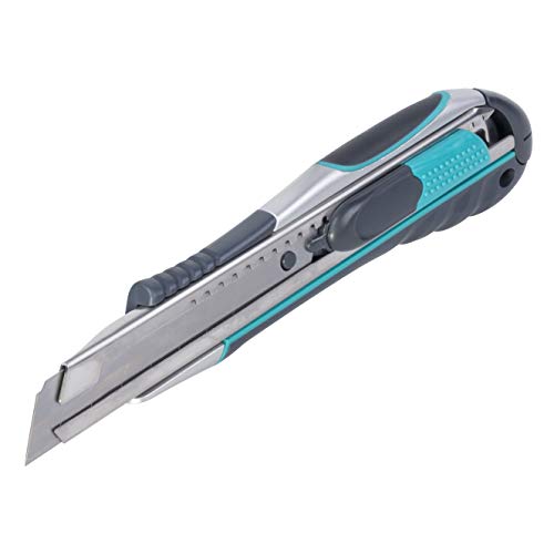 wolfcraft Dual-Abbrechklingen-Messer "Profi" 18 mm I 4284000 I Sicheres Schneiden von Pappe, Karton und Folien von wolfcraft