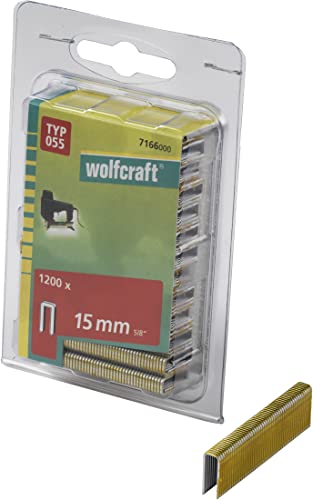 wolfcraft Schmalrückenklammern, Typ 055 I 7166000 I Ideal zum Befestigen von Stoffen, Textilien und dünnen Holzleisten von wolfcraft