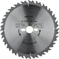 WOLFCRAFT Tisch-Kreissägeblätter, Ø: 250 mm, 24 Zähne, Hartmetall - silberfarben von Wolfcraft