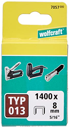 wolfcraft 1400 Breitrückenklammern, Typ 013 I 7057000 I Ideal zum Befestigen von Stoffen, Textilien und dünnen Holzleisten I 8mm Höhe wolfcraft 1400 Breitrückenklammern, Typ 013 I 7057000 I Ideal zum Befestigen von Stoffen, Textilien und dünnen Holzleisten I 8mm Höhe von wolfcraft