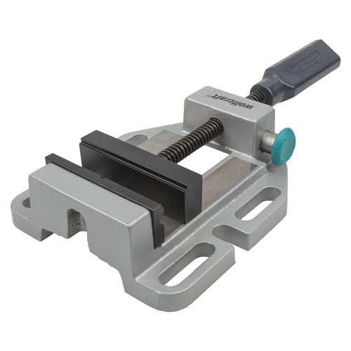 wolfcraft Maschinenschraubstock - 3423000 - mit Schnellverstellung; 200 kg Spannkraft - 80 mm Spannweite - 80 mm Stahlbacke mit horizontalen V-Nuten zum Spannen von Rundmaterial - Stahl-Trapezspindel von wolfcraft
