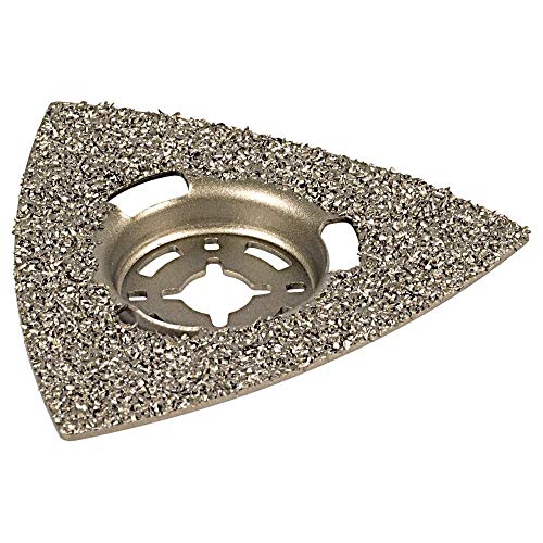 wolfcraft Schleifplatte PRO - 3994000 - HM bestreut - für Vibrationssägen - ideal zur Bauten- & Fassadensanierung- Fliesenkleber und Graffiti entfernen von wolfcraft