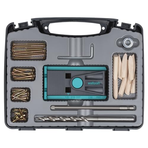 wolfcraft Undercover Jig Set - 4642000 – Bohrschablone und Zubehör für versteckte Holzverbindungen, unsichtbares Verschrauben im Möbelbau - Taschenlochbohrungen - Made in Europe von wolfcraft
