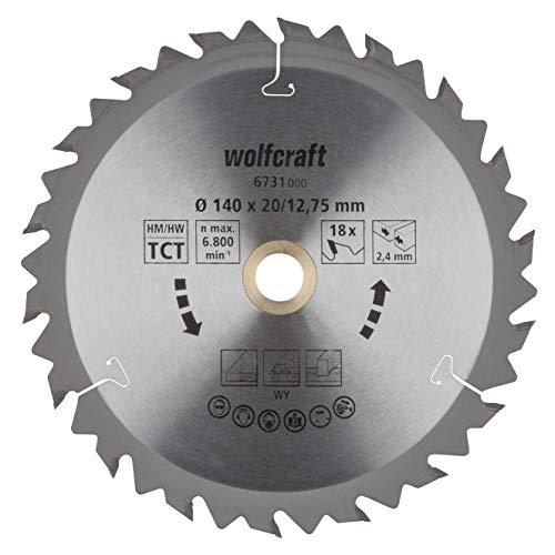 wolfcraft 6731000 | Handkreissägeblatt HM | Serie braun | 18 Zähne | ø140mm von wolfcraft
