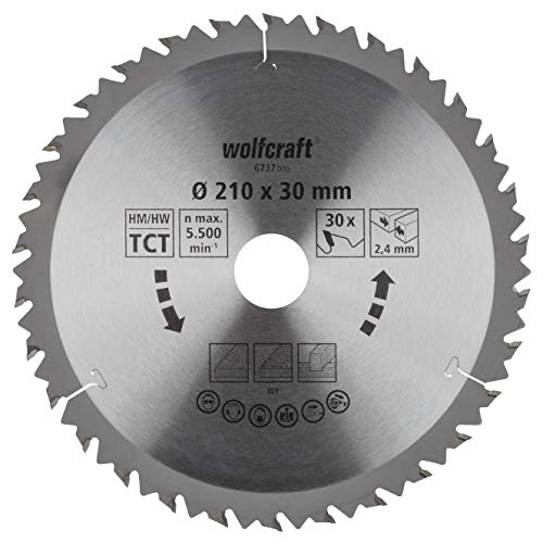 wolfcraft 6737000 | Handkreissägeblatt HM | Serie braun | 30 Zähne | ø210mm von wolfcraft