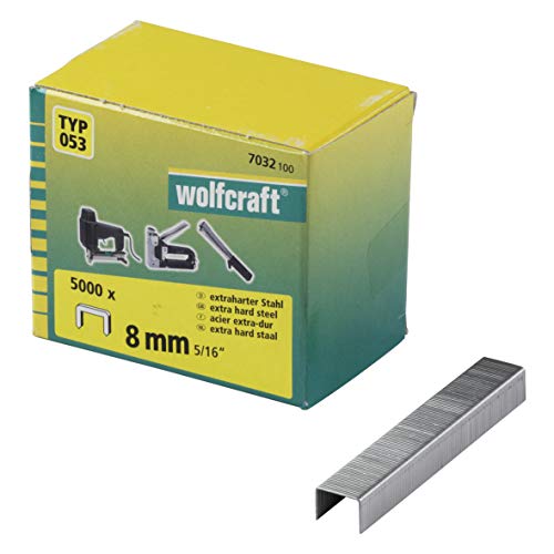 wolfcraft 7032100 Breitrückenklammern Typ 053, extra harter Stahl, 8mm, 5000 stück von wolfcraft