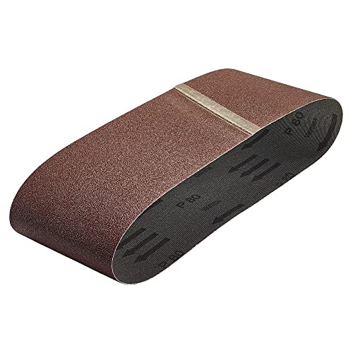 wolfcraft 3 Gewebe-Schleifbänder 76 x 457 mm I 1894000 I Körnung 80 I für Holz & Metall I Schleifpapier für Bandschleifer I flexibel und langlebig von wolfcraft