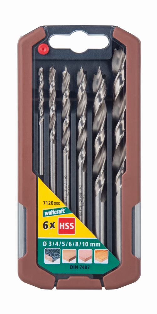 Wolfcraft Holzspiralbohrer-Set HSS Professional Ø 3 - 10 mm 6-teilig Rundschaft Wolfcraft Holzspiralbohrer-Set HSS Professional Ø 3 - 10 mm 6-teilig Rundschaft von Wolfcraft GmbH