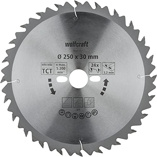 wolfcraft Tischkreissägeblätter Serie grün I 6660000 I Schnelle, mittelgrobe Schnitte von wolfcraft