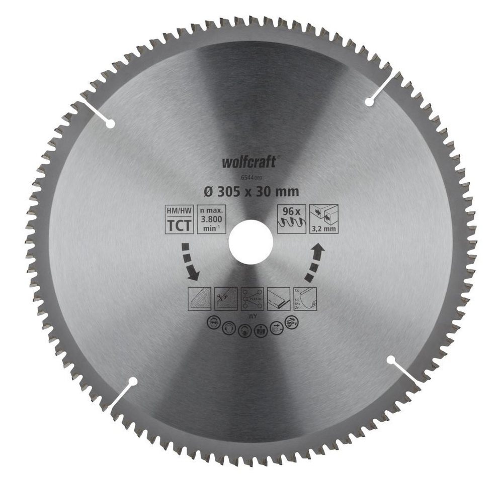 Wolfcraft Kreissägeblatt Kapp- und Gehrungssägeblatt HM, Serie lila 305mm von Wolfcraft