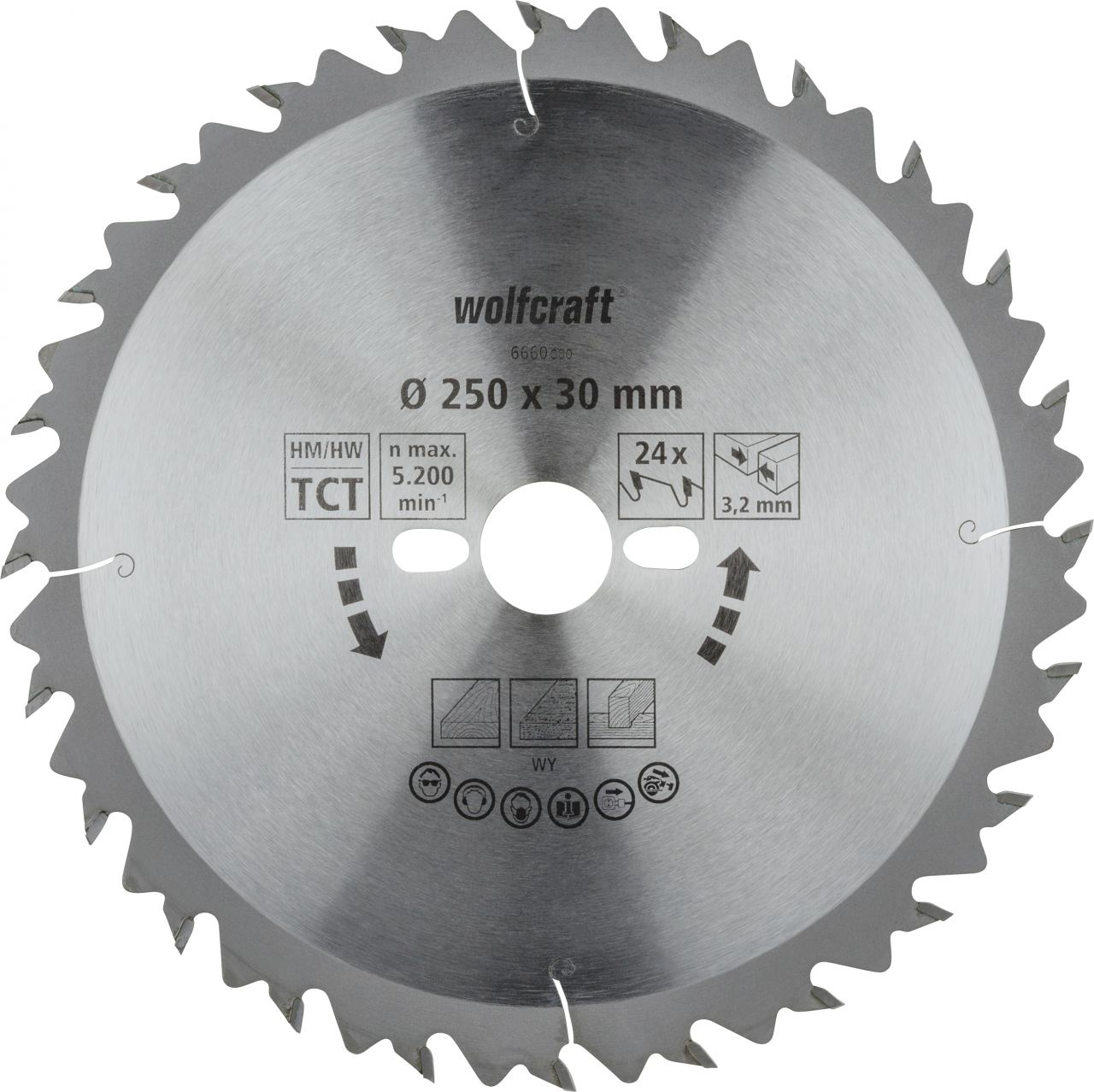 Wolfcraft Kreissägeblatt Serie grün Ø 250 mm Bohrung Ø 30 mm von Wolfcraft GmbH