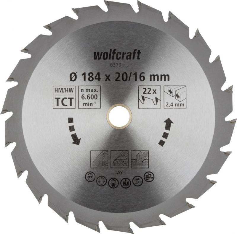 Wolfcraft Kreissägeblatt Wolfcraft Kreissägeblatt Ø 184 mm Bohrung Ø 16 mm von Wolfcraft