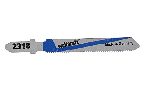 Wolfcraft Stichsägeblatt T-Schaft für Blech und NE-Metalle, HSS, feiner Schnitt, 5 Stück, 2654000 von wolfcraft