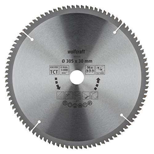 wolfcraft |Kapp- und Gehrungssägeblatt Durchmesser 305 mm - feine, saubere Schnitte |6544000 von wolfcraft