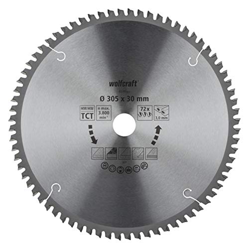 wolfcraft 6549000 Kapp- und Gehrungssägeblatt ø 305 mm - feine, saubere Schnitte von wolfcraft