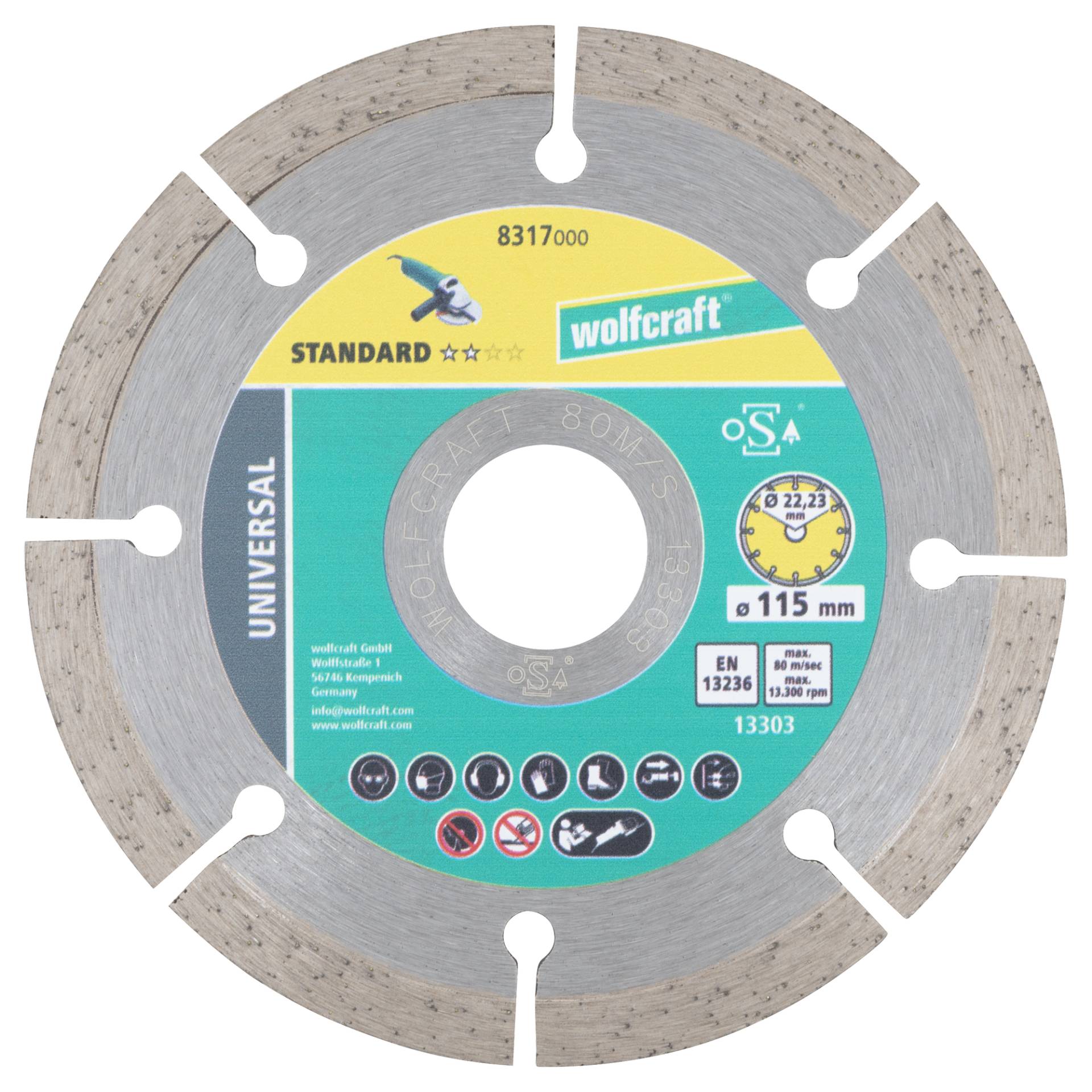 wolfcraft Diamant-Trennscheibe 'Solid Universal' Ø 115 mm wolfcraft Diamant-Trennscheibe 'Solid Universal' Ø 115 mm von Wolfcraft
