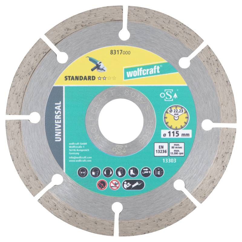 wolfcraft Diamant-Trennscheibe 'Solid Universal' Ø 115 mm von Wolfcraft