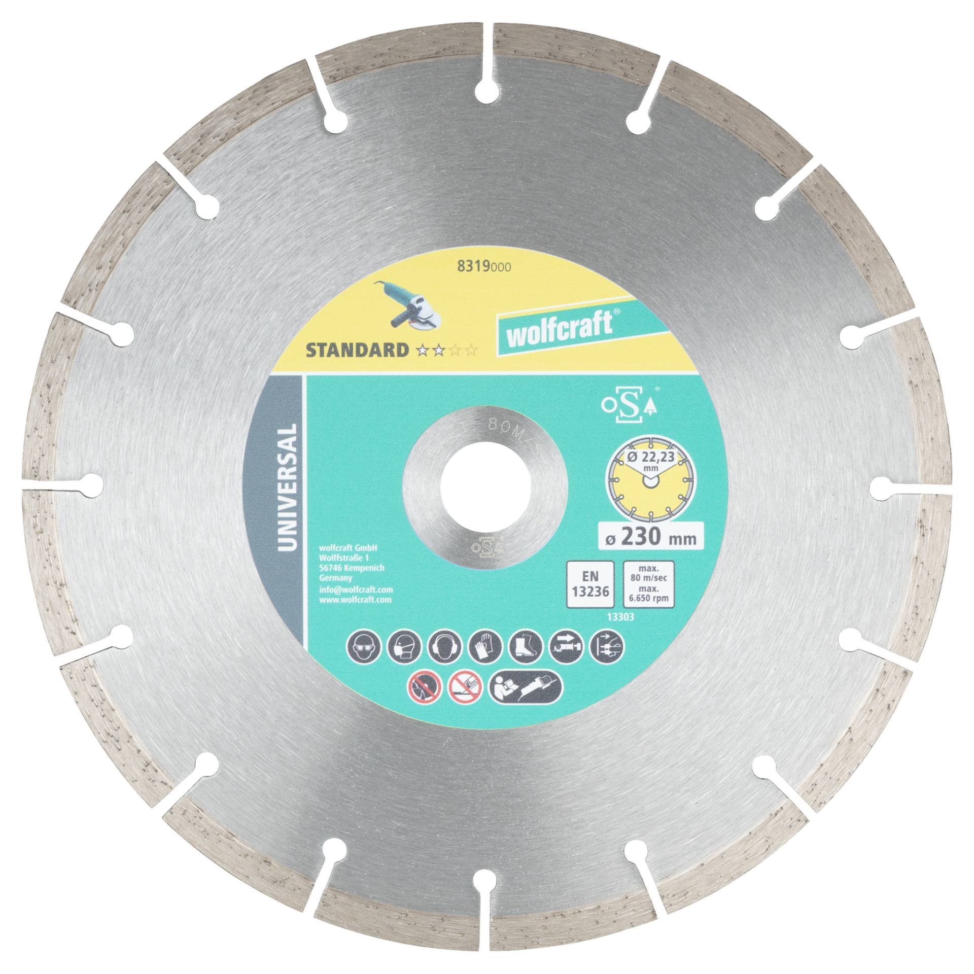 wolfcraft Diamant-Trennscheibe 'Solid Universal' Ø 230 mm wolfcraft Diamant-Trennscheibe 'Solid Universal' Ø 230 mm von Wolfcraft