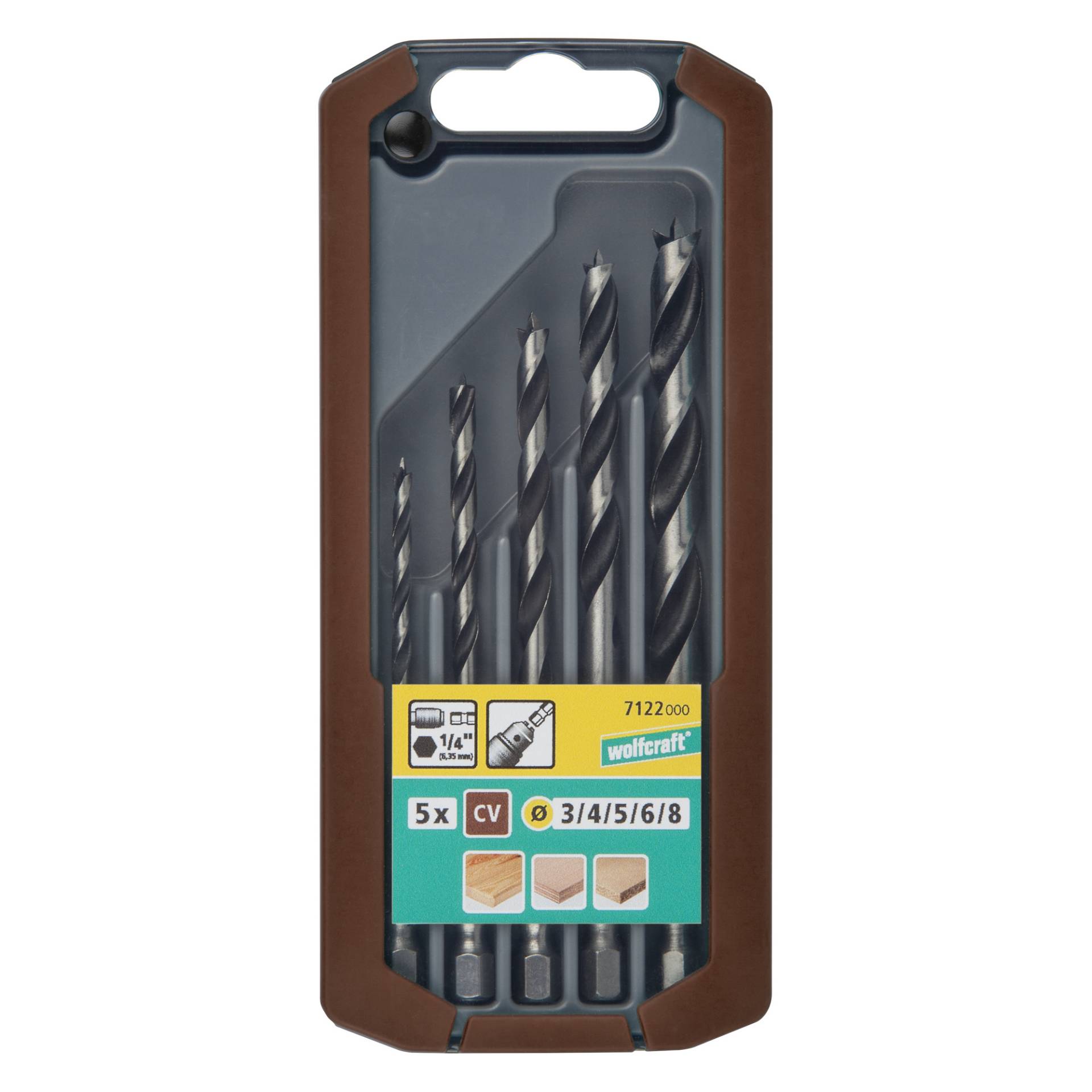 wolfcraft Holzbohrer-Set CV 5-teilig S=6-kt. ø3-8mm wolfcraft Holzbohrer-Set CV 5-teilig S=6-kt. ø3-8mm von Wolfcraft