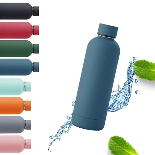 Trinkflasche 0,5 L | Isolierflasche | Wasserflasche | Thermoflasche | isoliert für Warm- & Kaltgetränke | 24h kalt & 12h heiß | doppelwandig | Edelstahl lackiert | im trendigen Design (Petrol) von Wolfcut