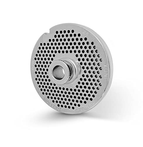 Wolfcut INOX Fleischwolfscheibe mit Nabe Gr. 10/12-2,5 mm Bohrung Ersatz für/kompatibel mit Fleischwolf Reber Typ N.12EL9501 N, Alexanderwerk, Bartscher FW80,12SQO von Wolfcut