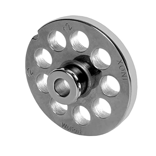 Wolfcut INOX Lochscheiben mit Nabe kompatibel mit Fleischwolf Hendi Kitchenline 12 (12,0 mm) von Wolfcut