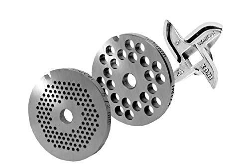 Wolfcut Lochscheibensatz 2,0 MM + 6,0 MM und 1 Sichelmesser - kompatibel mit alle gängigen Fleischwölfe Größe 5 – z.B.: Bosch MUM4/MUM5 - Alexanderwerk Gr. 5 – Jupiter Gr. 5 Wolfcut Lochscheibensatz 2,0 MM + 6,0 MM und 1 Sichelmesser - kompatibel mit alle gängigen Fleischwölfe Größe 5 – z.B.: Bosch MUM4/MUM5 - Alexanderwerk Gr. 5 – Jupiter Gr. 5 von Wolfcut