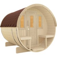 WOLFF FINNHAUS Fasssauna »Basic«, Fichtenholz, beige, 4 Personen, 5,1 m2 von Wolff Finnhaus