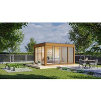 WOLFF FINNHAUS Gartenhaus »Finn Cube Typ 1«, Holz, BxT: 429 x 328 cm (Außenmaße) - braun von Wolff Finnhaus