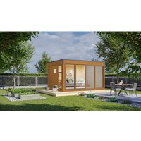 WOLFF FINNHAUS Gartenhaus »Finn Cube Typ 3«, Holz, BxT: 429 x 328 cm (Außenmaße) - braun von Wolff Finnhaus