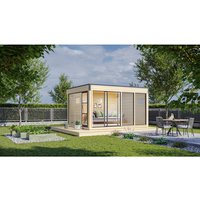 WOLFF FINNHAUS Gartenhaus »Finn Cube Typ 3«, Holz, BxT: 429 x 328 cm (Außenmaße) - braun von Wolff Finnhaus