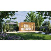 WOLFF FINNHAUS Gartenhaus »Finn Cube Typ 4«, Holz, BxT: 429 x 328 cm (Außenmaße) - braun von Wolff Finnhaus