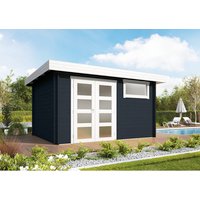 WOLFF FINNHAUS Gartenhaus »Lille A«, Holz, BxT: 430 x 337 cm (Außenmaße inkl. Dachüberstand) - grau von Wolff Finnhaus