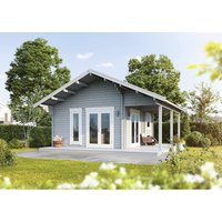 WOLFF FINNHAUS Gartenhaus »Tirol 70 SD rechts«, Holz, BxHxT: 751 x 385 x 725 cm (Außenmaße inkl. Dachüberstand) - braun von Wolff Finnhaus
