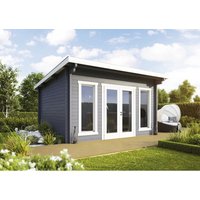 WOLFF FINNHAUS Gartenhaus »Trondheim«, BxT: 430 x 480 cm (Aufstellmaße), Pultdach - beige von Wolff Finnhaus