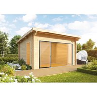 WOLFF FINNHAUS Gartenhaus »Trondheim 44-D XL ST«, Holz, BxT: 490 x 450 cm (Außenmaße inkl. Dachüberstand) - braun von Wolff Finnhaus