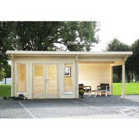 WOLFF FINNHAUS Gartenhaus »Trondheim 70-A XL«, Holz, BxHxT: 680 x 256 x 320 cm (Außenmaße) - braun von Wolff Finnhaus