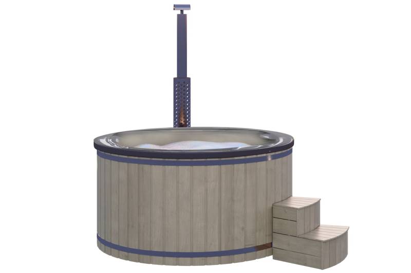 Wolff Finnhaus Badebottich Hot Tub Typ 4 Ø 225 cm mit Acrylwanne, Massagesystem & LED-Beleuchtung Acrylwanne in anthrazit Silbergrau von Wolff Finnhaus