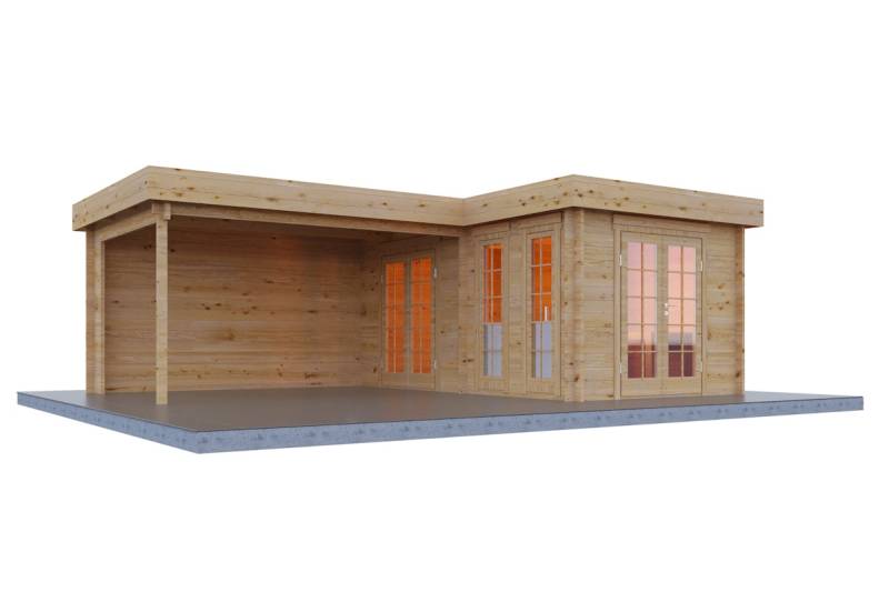 Wolff Finnhaus Gartenhaus Hermosa 6848 - 70 mm  naturbelassen - Inkl. Fußboden / Fundamenthölzer von Wolff Finnhaus