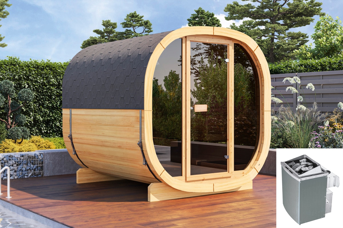 Wolff Finnhaus Gartensauna Calina 2123 Bausatz naturbelassen - 42 mm Ohne Ofen von Wolff Finnhaus