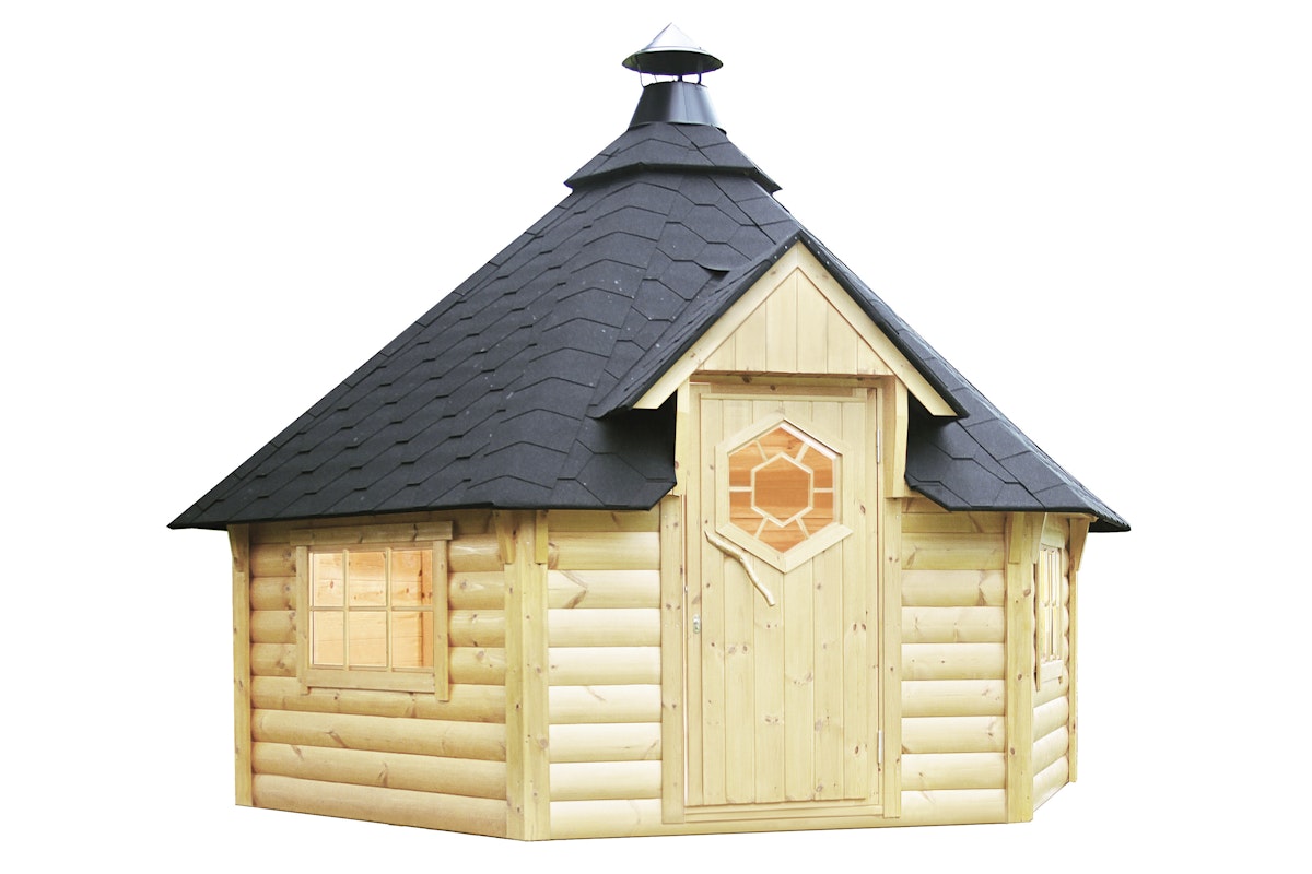 Wolff Finnhaus Grillkota Kalle 3833 45 mm - mit schwarzen Dachschindeln naturbelassen Mit Grillanlage Wolff Finnhaus Grillkota Kalle 3833 45 mm - mit schwarzen Dachschindeln naturbelassen Mit Grillanlage von Wolff Finnhaus
