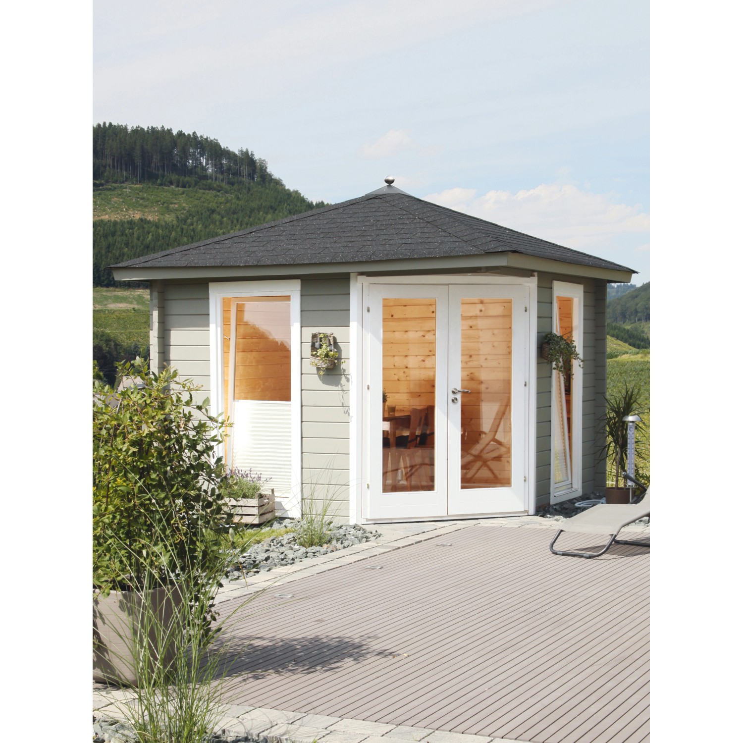 Wolff Finnhaus Holz-Gartenhaus Katrin 44-A B x T: 300 cm x 300 cm von Wolff Finnhaus