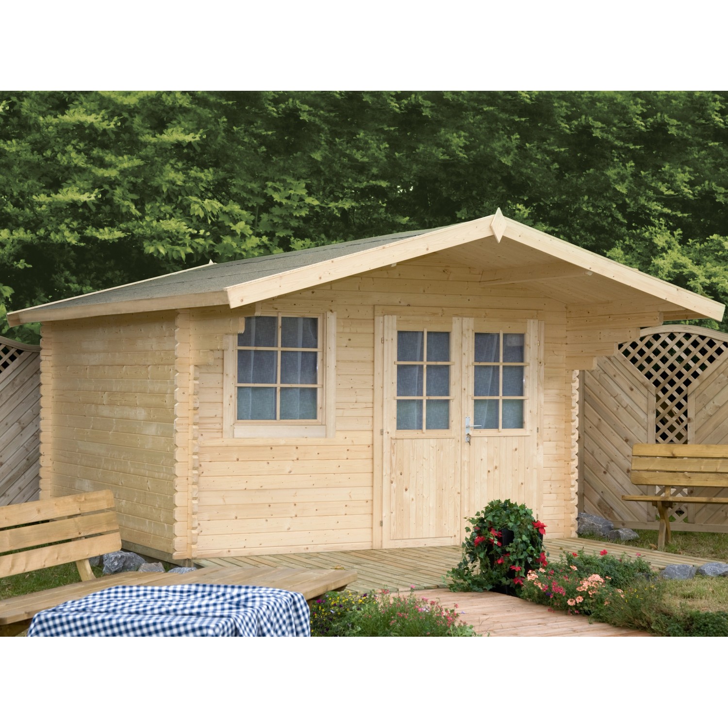 Wolff Finnhaus Holz-Gartenhaus Lisa 44-C 440 cm x 410 cm von Wolff Finnhaus