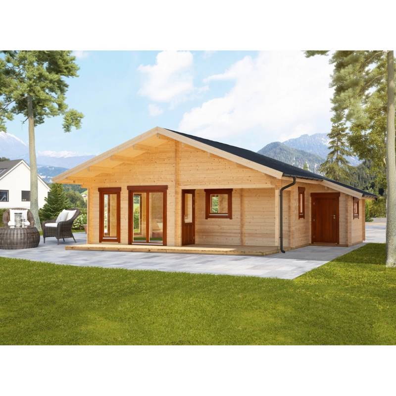 Wolff Finnhaus Holz-Gartenhaus Odenwald 92-B Natur BxT: 912 cm x 712 cm von Wolff Finnhaus