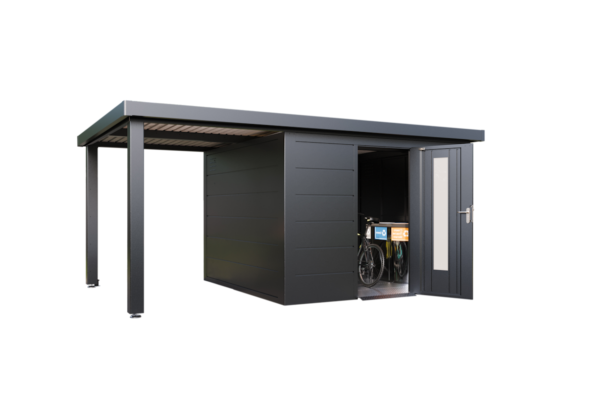 Wolff Finnhaus Premium Metall Gartenhaus Thorin 5424 Anthrazit inkl. 240 cm Anbaudach Lounge-Anbau links Wolff Finnhaus Premium Metall Gartenhaus Thorin 5424 Anthrazit inkl. 240 cm Anbaudach Lounge-Anbau links von Wolff Finnhaus