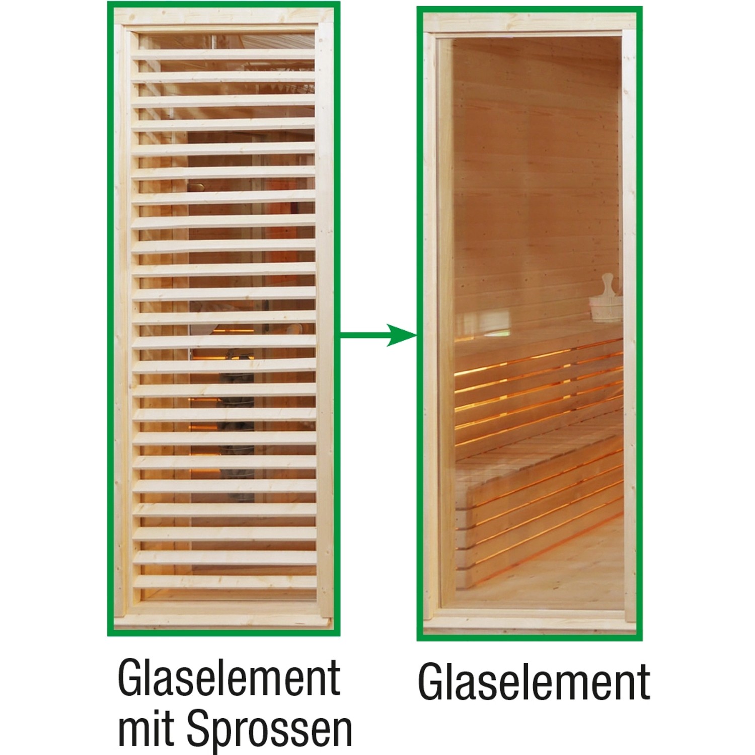 Wolff Finnhaus Sauna Paradiso Sprossen- gegen Glaselement von Wolff Finnhaus