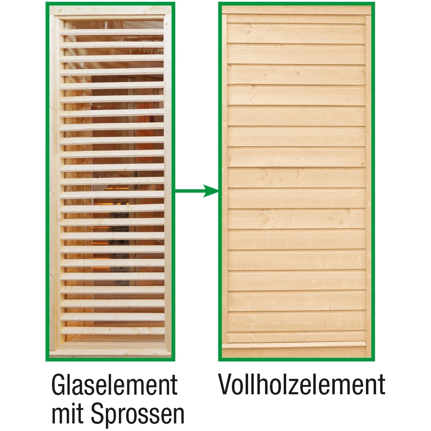 Wolff Finnhaus Sauna Paradiso Sprossen- gegen Volholzelement von Wolff Finnhaus