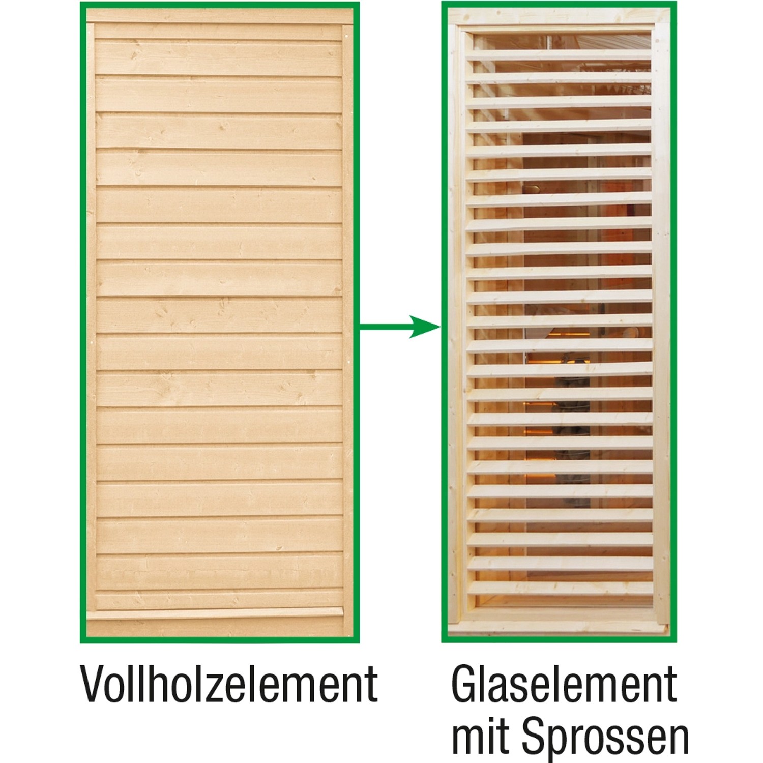 Wolff Finnhaus Sauna Paradiso Vollholz- gegen Sprossenelement von Wolff Finnhaus