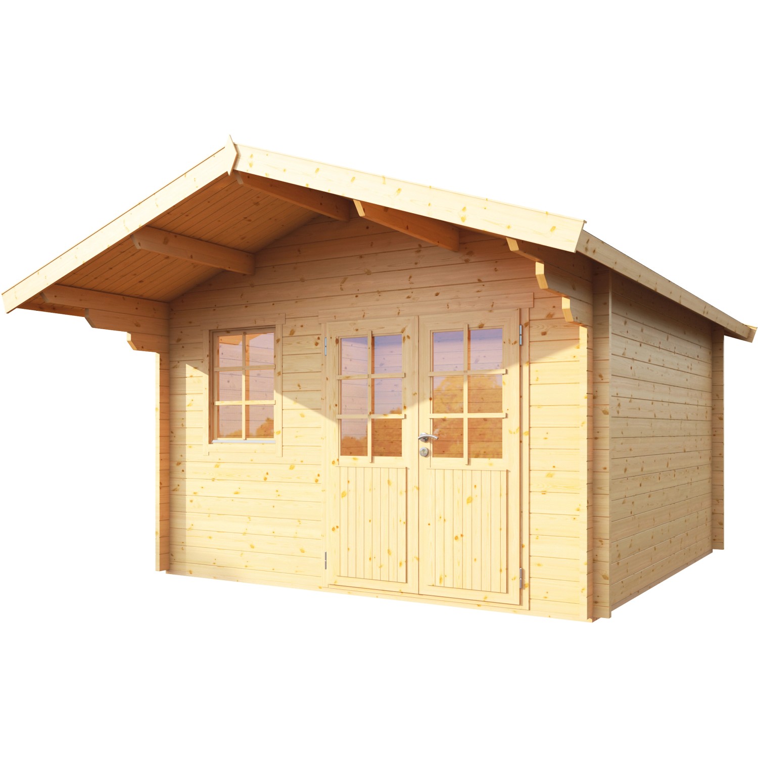 Wolff Finnhaus Holz-Gartenhaus Lisa 44-A 404 cm x 440 cm mit Anbaudach von Wolff Finnhaus