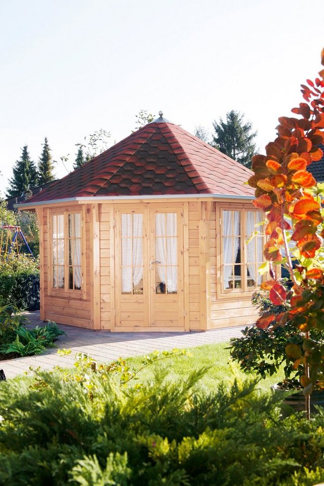 Wolff Holzpavillon Roma 4.0, (Set), BxT: 480x480 cm, mit Dachschindeln und Fußboden von Wolff